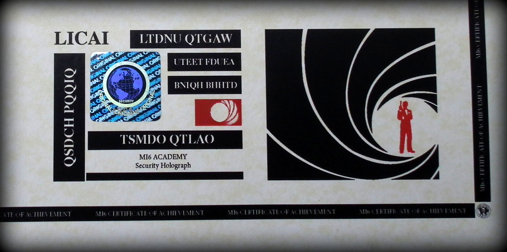 Deluxe James Bond 007 style Personalised Certificate Gift Box - Image 8