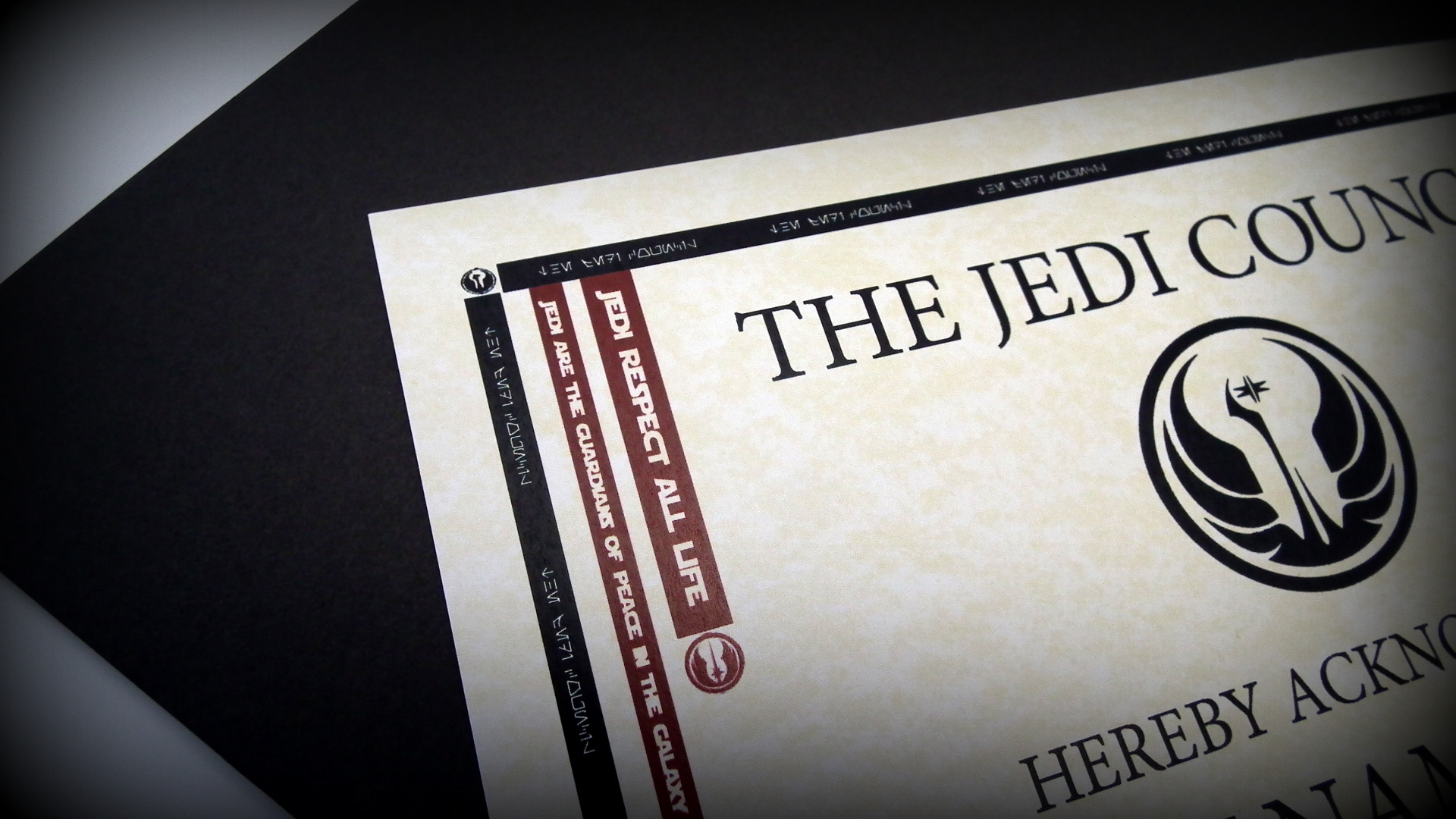 Jedi Knight Style Personalised Certificate in a Presentation Folder - Image 8