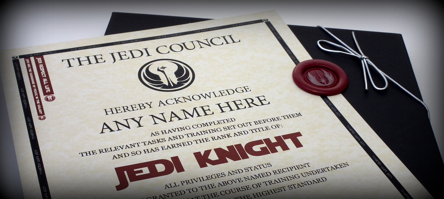Deluxe Star Wars Jedi Knight Personalised Certificate Gift Box - Image 4