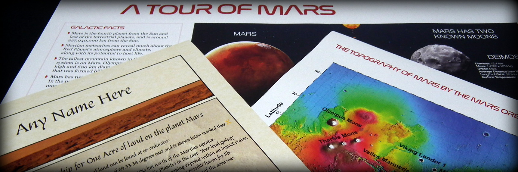 Acre of Land on Mars Deluxe Gift Set in a luxury presentation Gift Box - Personalised with the name of your choice - Image 2